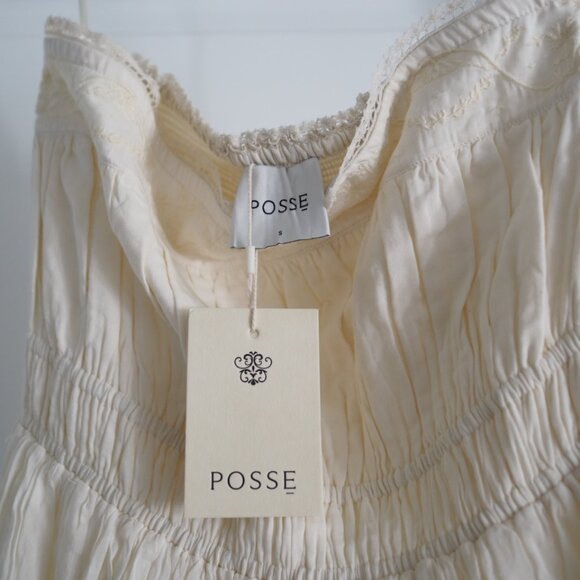 New With Tags POSSE Mylah Strapless Dress - Cream Sz Small - Picture 11 of 16